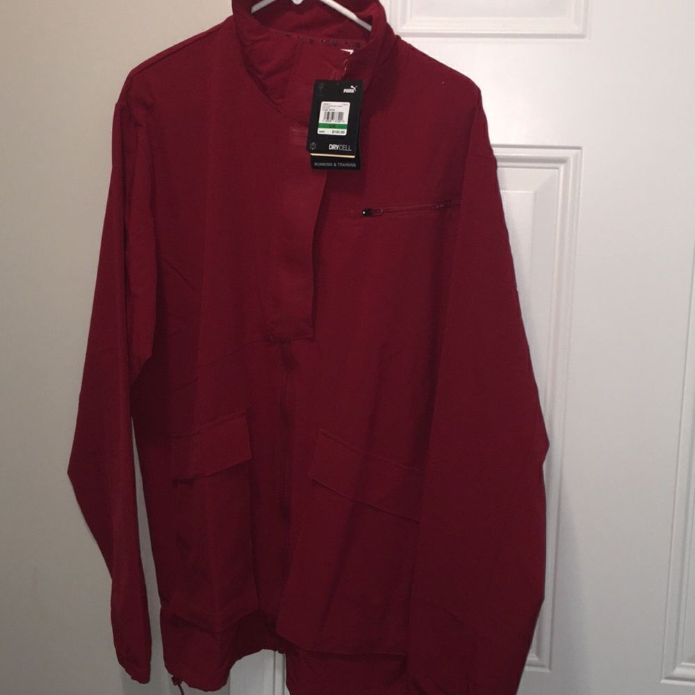 Puma New Red men’s First Mile Drycell Running Golf Training Jacket L NWT